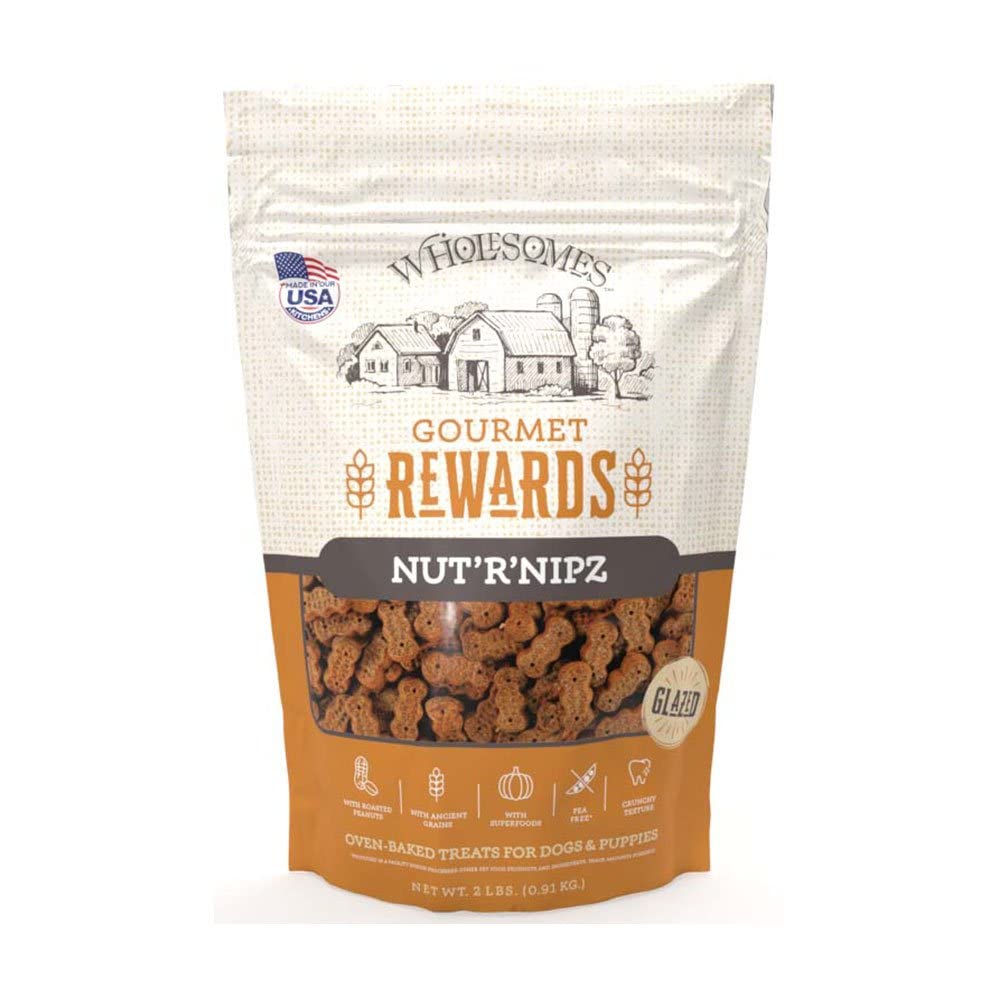 SPORTMiX Wholesomes Gourmet Rewards NutRNipz Dog Biscuits Peanut Butter 2Lb. Bag (2100306)